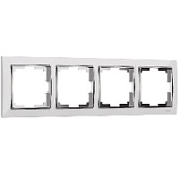 Дизайнерская рамка 4 местная, белый / хром, поликарбонат, W0041901 Werkel