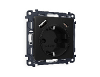 Комплект механизма электрической розетки 2USB A+C 20W (быстрая зарядка) с/з, черный матовый, MO810010 Ambrella Volt
