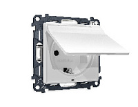 Комплект механизма электрической розетки с/з c шторками и крышкой, белый матовый, MA128010 Ambrella Volt