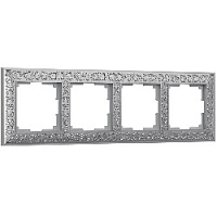 Дизайнерская рамка 4 местная, матовый хром, алюминий, W0041522 Werkel