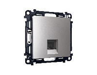 Комплект механизма телефонной розетки RJ-11(4P4C) с шторкой , сталь матовый, MA512030 Ambrella Volt