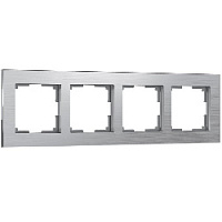 Дизайнерская рамка 4 местная, серебряный, алюминий, W0041706 Werkel