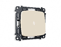 Комплект механизма 1-кл выключателя с подсветкой 5600K нейтральный белый свет, бежевый матовый, MO322015 Ambrella Volt, одноклавишный
