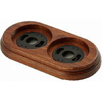 Рамка с пластиковой вставкой 2 местная, красное дерево, овал, P250-КД ФД КерамикЪ