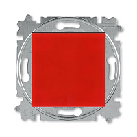 Дизайнерский выключатель кнопочный, красный / дымчатый черный, 2CHH598645A6065, ABB, одноклавишный проходной, серия Levit