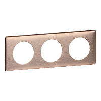 Дизайнерская рамка 3 местная, медь, 068993 Legrand, серия Celiane