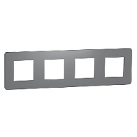 Дизайнерская рамка 4 местная, дымчато-серый/белый, NU280821 Schneider Electric, серия Unica Studio