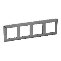 Дизайнерская рамка 4 местная, сталь, 754154 Legrand, серия Valena Life