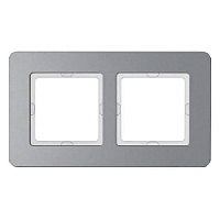 Дизайнерская рамка 2 местная, алюминий, струйная обработка, 10126074 Berker, серия Q.7