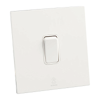 Дизайнерский выключатель Aura Белый лед, BAW1KXB Bonze одноклавишный перекрестный