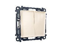 Комплект механизма 2-кл выключателя, бежевый глянец, MA303010 Ambrella Volt, двухклавишный