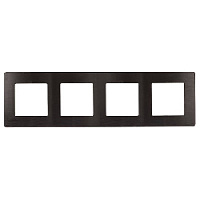 Дизайнерская рамка 4 местная, Сатин, антрацит, Б0052533 Эра, серия 12