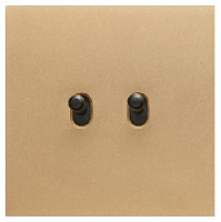 Дизайнерский выключатель, латунь, HH02-V11-BR-N Plug, двухклавишный, серия Holt