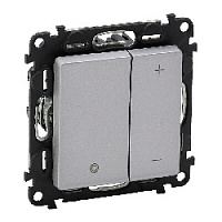 Дизайнерский диммер 400 Вт, универсальный, алюминий, 752662 Legrand, диммер, серия Valena Life