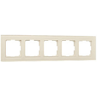 Дизайнерская рамка 5 местная, молочный, стекло, W0051141 Werkel