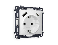 Комплект механизма электрической розетки 2USB A+C 20W (быстрая зарядка) с/з, белый матовый, MA130010 Ambrella Volt