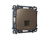 Комплект механизма телефонной розетки RJ-11(4P4C) с шторкой , темная бронза матовый, MO642030 Ambrella Volt