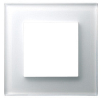 Дизайнерская рамка 1 местная, белое стекло, 81001GW Wedder, серия R3