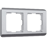 Дизайнерская рамка 2 местная, серебряный, поликарбонат, W0022106 Werkel