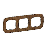 Дизайнерская рамка 3 местная, орех, дерево, 754463 Legrand, серия Valena Allure