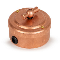 Ретро выключатель поворотный проходной, медь, 30101-7 Vintage-Brass, одноклавишный
