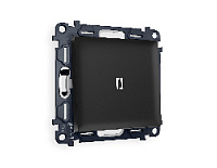 Комплект механизма 1-кл выключателя с подсветкой 5600K нейтральный белый свет, черный матовый, MA802015 Ambrella Volt, одноклавишный