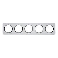 Дизайнерская рамка 5 местная, алюминий/черный, 10152184 Berker, серия R.1