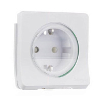 Дизайнерская розетка с заземлением и шторками, белый, MUR39134 Schneider Electric, серия Merten D-Life