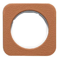 Дизайнерская рамка 1 местная, кожа/полярная белизна, 10112369 Berker, серия R.1