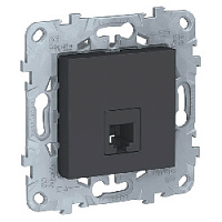 Дизайнерская розетка телефонная RJ-11, антрацит, NU549254 Schneider Electric, серия Unica New