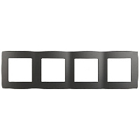 Дизайнерская рамка 4 местная, графит, Б0019378 Эра, серия 12