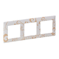 Дизайнерская рамка 3 местная, ампир белый, 754103 Legrand, серия Valena Life