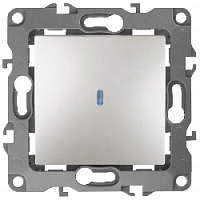 Дизайнерский выключатель с подсветкой, перламутр, Б0019427 Эра, одноклавишный, серия 12