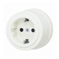 Розетка с заземляющим контактом, слоновая кость, B1-101-211 BIRONI