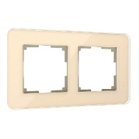 Дизайнерская рамка 2 местная, айвори, стекло, W0022443 Werkel