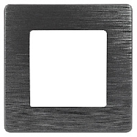 Дизайнерская рамка 1 местная, Сатин, антрацит, Б0052503 Эра, серия 12