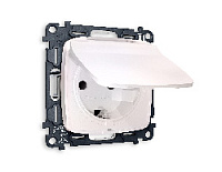 Комплект механизма электрической розетки с/з c шторками и крышкой, жемчуг, MO208010 Ambrella Volt