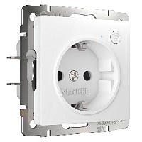 Умная встраиваемая розетка с заземлением и защитными шторками, белый, W1171601 Werkel