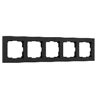 Дизайнерская рамка 5 местная, черный, поликарбонат, W0052408 Werkel