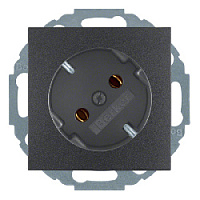 Дизайнерская розетка с заземлением, под углом 45º, антрацитовый, матовый, 47271606 Berker, серии S.1/B.3/B.7