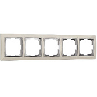 Дизайнерская рамка 5 местная, слоновая кость / хром, поликарбонат, W0051903 Werkel