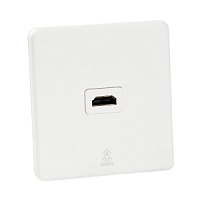 Дизайнерская розетка HDMI Mira Белый лед, BMWHD Bonze