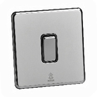 Дизайнерский выключатель Mira Зеркальный хром, BMC1KB Bonze одноклавишный проходной