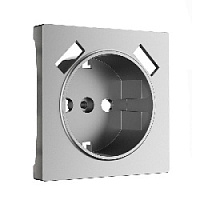 Накладка для розетки с заземлением + 2хUSB разъем A+A, серебряный матовый, W1179565 Werkel