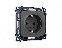 Комплект механизма электрической розетки с/з на винтовых зажимах, графит мягкое касание, MO906010 Ambrella Volt