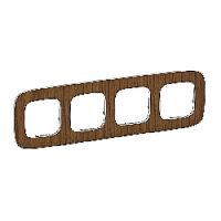 Дизайнерская рамка 4 местная, орех, дерево, 754464 Legrand, серия Valena Allure