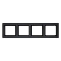 Дизайнерская рамка 4 местная, антрацитовый, бархатный лак, 10146086 Berker, серия Q.1