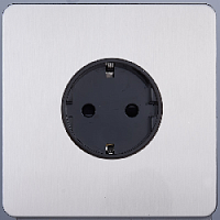 Дизайнерская розетка с заземлением, никель, SBAN53A5A10, Salvador