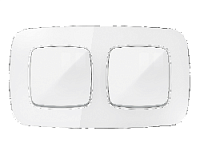 Дизайнерская рамка из оргстекла 2 местная, белый, OF320102 Ambrella Volt