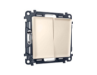 Комплект механизма 2-клавишного перекрестного выключателя , бежевый матовый, MA323030 Ambrella Volt, двухклавишный